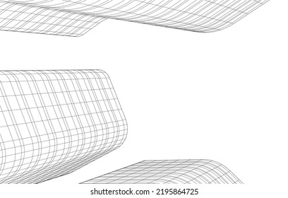 Ilustración vectorial 3d de arquitectura moderna