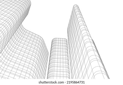 Moderne Architektur, Vektorgrafik 3D