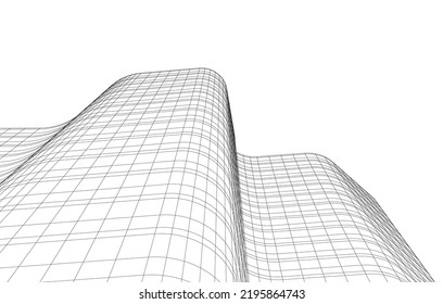 Modern architecture vector 3d illustration