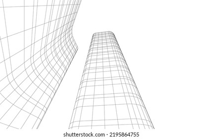 Moderne Architektur, Vektorgrafik 3D