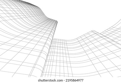Modern architecture vector 3d illustration
