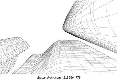 Modern architecture vector 3d illustration
