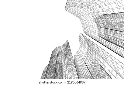 Modern architecture vector 3d illustration