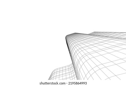 Ilustración vectorial 3d de arquitectura moderna