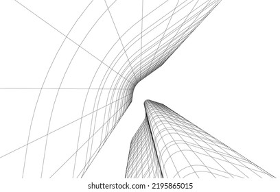 Modern architecture vector 3d illustration