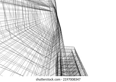 Modern architecture vector 3d illustration