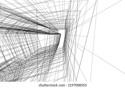 Ilustración vectorial 3d de arquitectura moderna