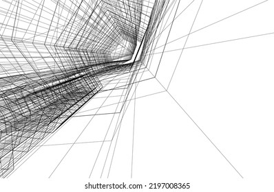 Modern architecture vector 3d illustration