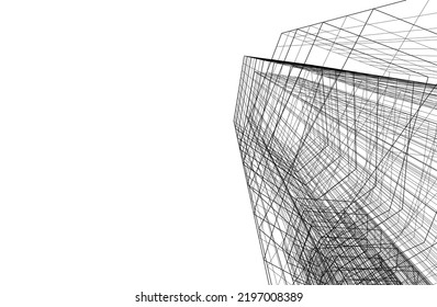 Modern architecture vector 3d illustration