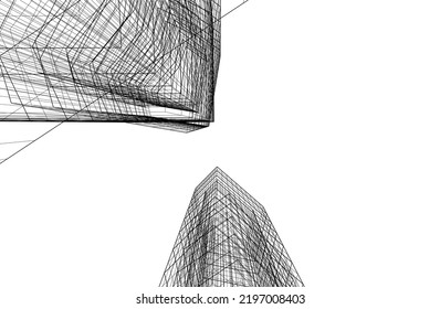 Modern architecture vector 3d illustration