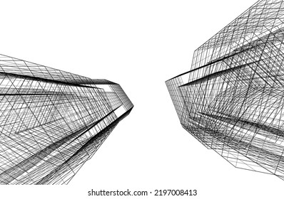 Modern architecture vector 3d illustration