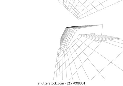 Modern architecture vector 3d illustration