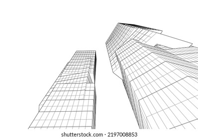 Modern architecture vector 3d illustration