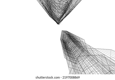 Modern architecture vector 3d illustration