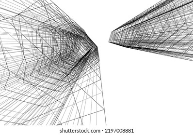 Modern architecture vector 3d illustration