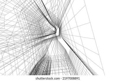 Modern architecture vector 3d illustration