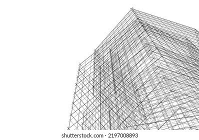 Modern architecture vector 3d illustration
