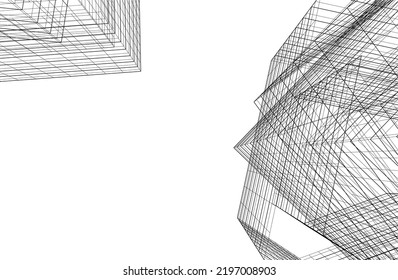 Modern architecture vector 3d illustration