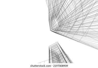 Modern architecture vector 3d illustration