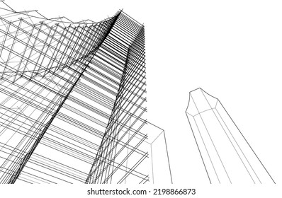 Modern architecture vector 3d illustration