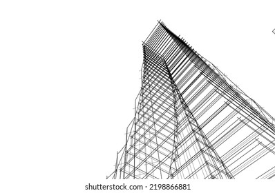 Moderne Architektur, Vektorgrafik 3D