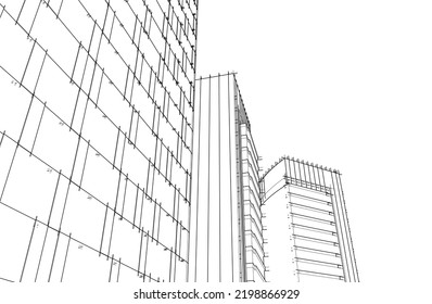 Modern architecture vector 3d illustration