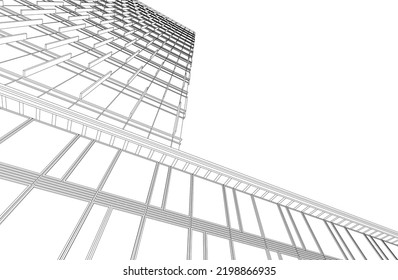 Ilustración vectorial 3d de arquitectura moderna