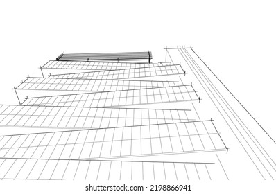 Modern architecture vector 3d illustration
