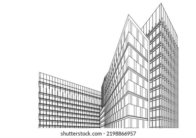 Moderne Architektur, Vektorgrafik 3D