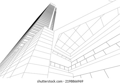 Modern architecture vector 3d illustration