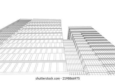 Modern architecture vector 3d illustration
