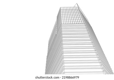 Modern architecture vector 3d illustration