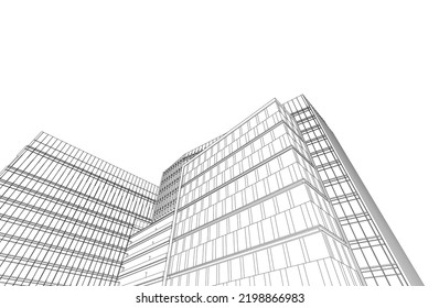 Modern architecture vector 3d illustration