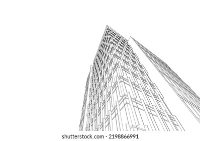 Modern architecture vector 3d illustration