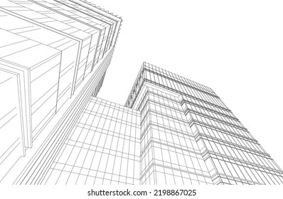 Modern architecture vector 3d illustration