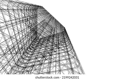 Modern architecture vector 3d illustration