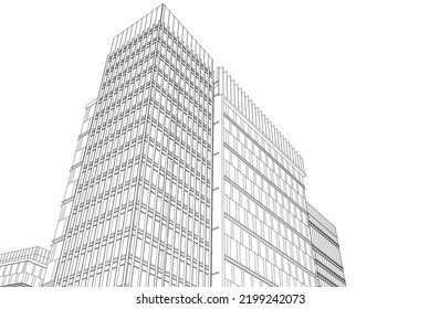 Modern architecture vector 3d illustration