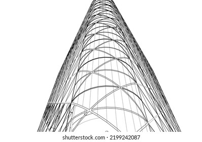 Modern architecture vector 3d illustration