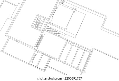 Modern architecture vector 3d illustration