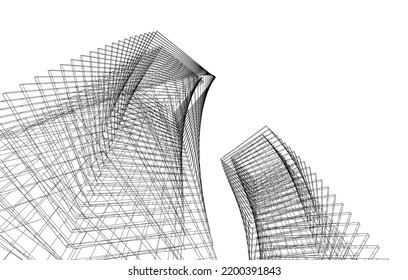 Modern architecture vector 3d illustration