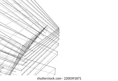Modern architecture vector 3d illustration