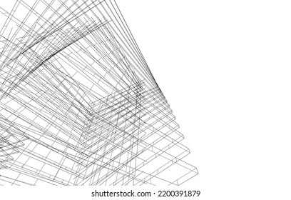 Moderne Architektur, Vektorgrafik 3D