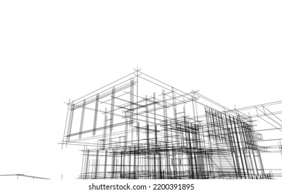 Modern architecture vector 3d illustration