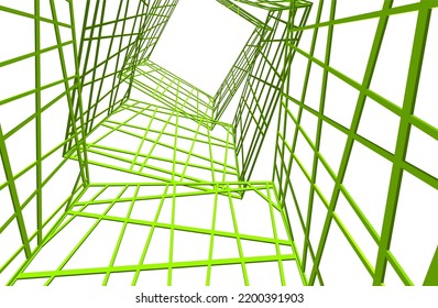 Ilustración vectorial 3d de arquitectura moderna