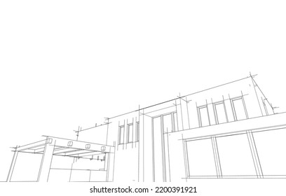 Modern architecture vector 3d illustration