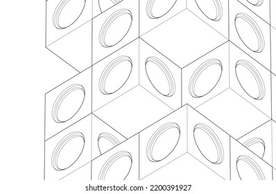 Ilustración vectorial 3d de arquitectura moderna