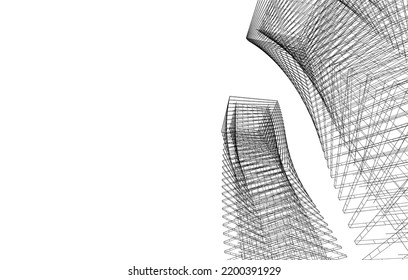 Modern architecture vector 3d illustration