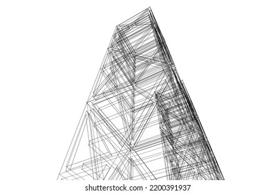 Modern architecture vector 3d illustration