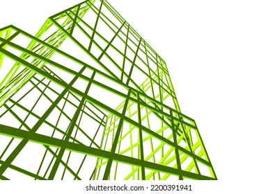 Modern architecture vector 3d illustration