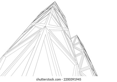 Modern architecture vector 3d illustration